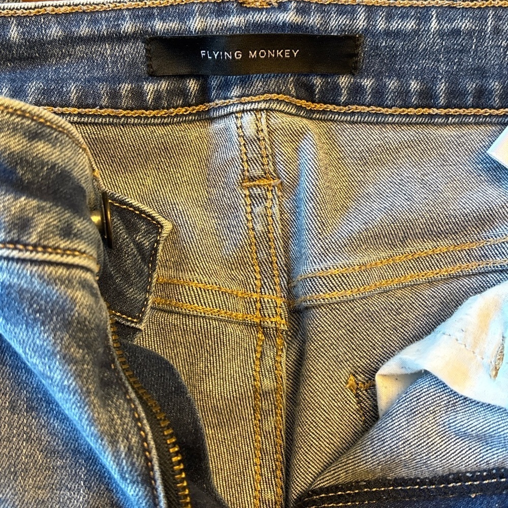 Flying Monkey High Rise Skinny Jeans Women’s 28 Distressed Light Wash Stretch